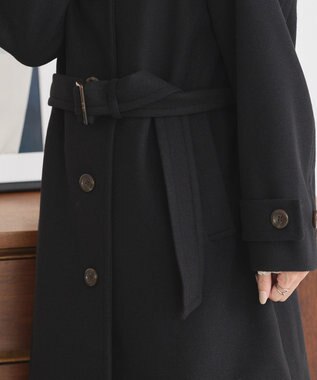 earth music&ecology 2WAYカラーロングコート ブラック