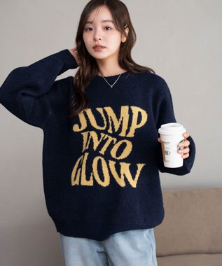 WEGO 【2025年秋冬新作】フラッフィーグラフィックニットBIGプルオーバー 柄7