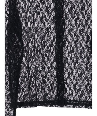 earth music&ecology ポコポコレースブラウス Black