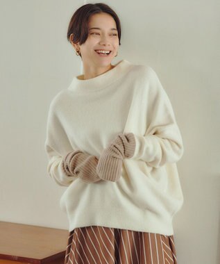 UNFILO ふわもちニット アームウォーマー ベージュ