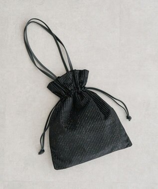 Green Parks ａｎｄｍｉｋｋａ．ラメベロアプリーツ巾着バッグ