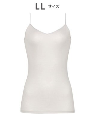 WACOAL インナー 【なめらかコットン】 キャミソール 綿100％（身生地） オーガニックコットン（身生地） 吸汗性 通気性 ネックふかめ Vネック レディース CLA122 /ワコール チャコールグレー
