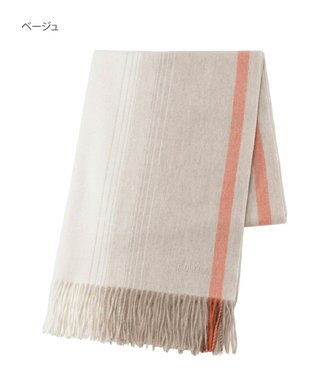 MOONBAT FURLA(フルラ）ウール100％ オンブレー カラーブロック ストール ベージュ