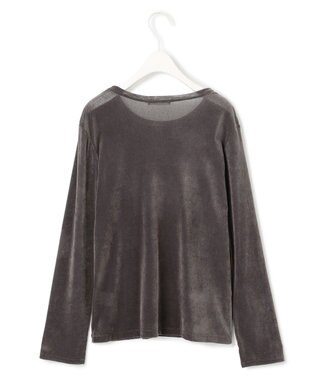 ICB L 【洗える】フロッキーベロア プルオーバー チャコール系