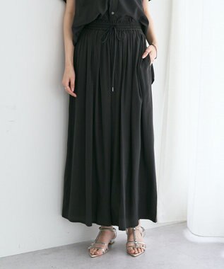 YECCA VECCA 【セットアップ可能】シルキータックワイドパンツ Charcoal Gray