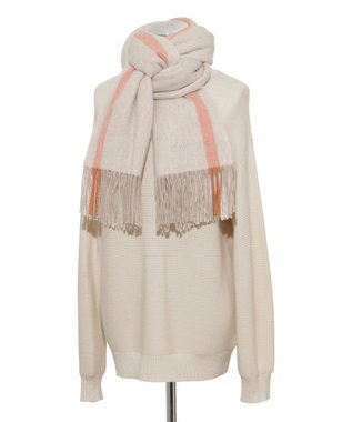 MOONBAT FURLA(フルラ）ウール100％ オンブレー カラーブロック ストール ベージュ