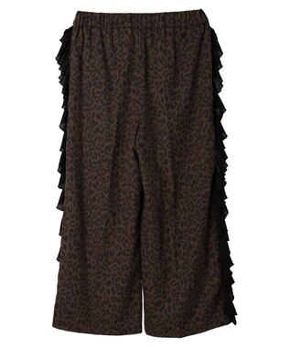 Green Parks ■ＥＳＣＡＲ　サイドラッフルストレートパンツ Leopard