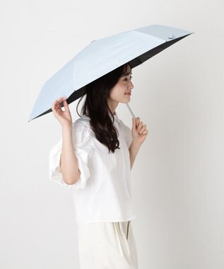 MOONBAT 【WEB限定/ 遮光率100％/遮熱/UV】POLO RALPH LAUREN（ポロ ラルフローレン）晴雨兼用日傘 ワンポイント ポロポニー シャンブレー 無地 折りたたみ傘 ペールスカイ