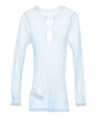 Green Parks シアーリブニット Sax