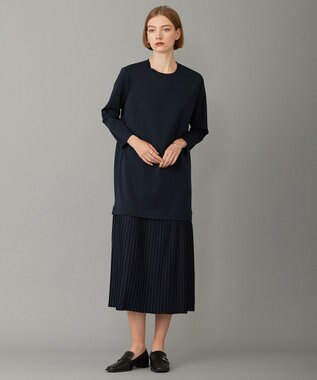 ICB 【洗える】リサイクルポリエステルハイゲージ ドッキングワンピース ネイビー系