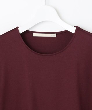 自由区 ナノシアースムース 袖デザイン カットソー ワイン系