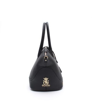 A.D.M.J. 【牛革】モーツァルト/バイカラーノーブルファスナートート25cm(ショルダーストラップ付) BLACK×BLACK