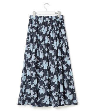 23区 【洗える】Ratti シャドーフラワープリント スカート ネイビープリント