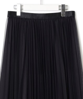 23区 L 【洗える】チュール プリーツ スカート ネイビー系