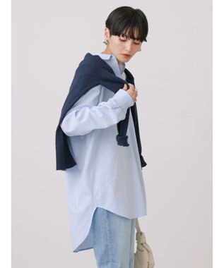 AMERICAN HOLIC ＵＶカット加工バックタックシャツチュニック Sax