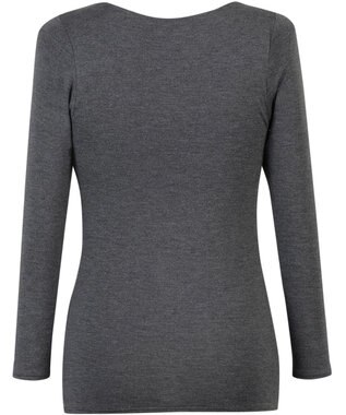 Wing カップ付きインナー あったか素材 ブラトップ ラク きれいなバストシルエット 【シンクロブラトップ  保温タイプ】 8分袖 長袖 秋 冬 ET1864 ウイング／ワコール ダークブラウン