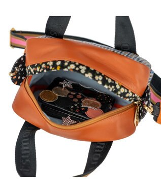 tsumori chisato CARRY マルチチェック 2way ミニボストン ハンドバッグ ショルダーバッグ ブルー