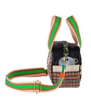 tsumori chisato CARRY マルチチェック 2way ミニボストン ハンドバッグ ショルダーバッグ ブルー