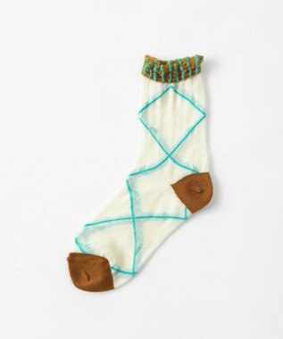 TRICOTE クロスチェックソックス 80IVORY