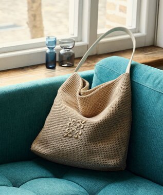 russet ナイロンラフィアワンショルダーバッグ(CE-1714)