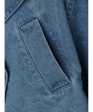 earth music&ecology ビッグカラーショートジャケット Light Indigo