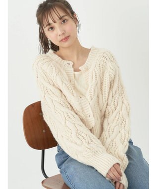 earth music&ecology ｍｉｘケーブルカーディガン Off White