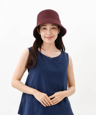 AURORA 【 LANVIN COLLECTION（ランバン コレクション） 】シルクブレードクロッシェハット ワイン