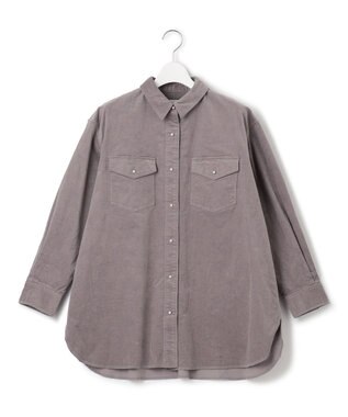 J.PRESS YORK STREET 【WOMEN】コーデュロイ ロングブラウス ライトグレー系