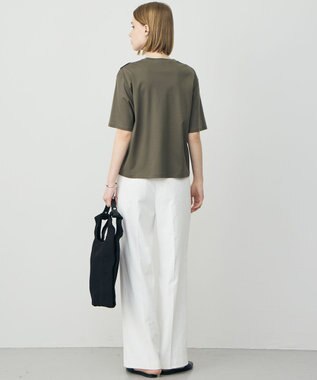 ICB L レースコンビ ロゴTシャツ スティールカーキ