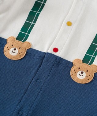 MIKI HOUSE HOT BISCUITS 【70-80cm】ビーンズサスペンダーカバーオール マルチカラー