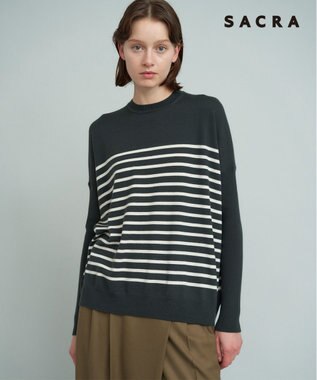  【SACRA】エクストラファインメリノ ボーダーニット
