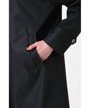 DAKS コットンシャンブレー ギャバジン オフショルダーコート ネイビー