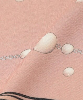 TOCCA PEARL WITH RIBBON WOOL SILK SQUARE STOLE ストール ベージュ系