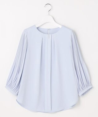 ANY SIS プリーツスリーブ ブラウス ライトブルー