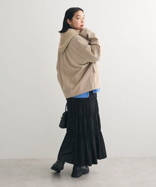 Green Parks ２ＷＡＹニットフードウールライクジャケット Beige Mixture