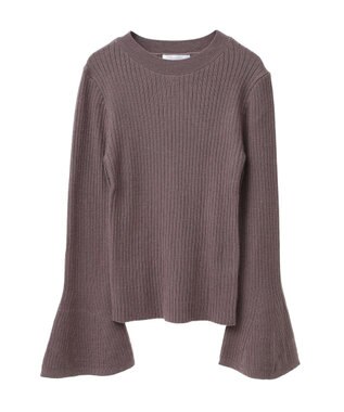 Green Parks ・ｓｗｉｎｇ　ｂｙ　ベルスリーブクルーリブニット Mocha