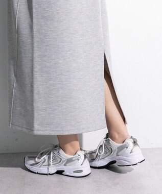 Green Parks ポロ衿ハーフＺＩＰカットワンピース Gray Mixture