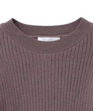 Green Parks ・ｓｗｉｎｇ　ｂｙ　ベルスリーブクルーリブニット Mocha