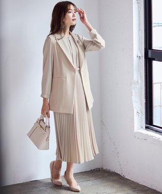 ANY SIS 【洗える】セレモニーダブルクロス ジレ ライトベージュ