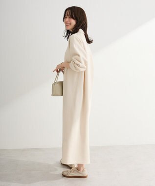 Green Parks ポロ衿ハーフＺＩＰカットワンピース Ivory