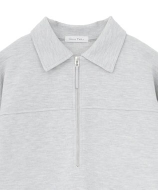 Green Parks ポロ衿ハーフＺＩＰカットワンピース Gray Mixture