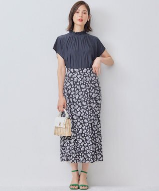 組曲 【WEB限定】ギャザーライトデシン タックスカート スプレーブラック系5