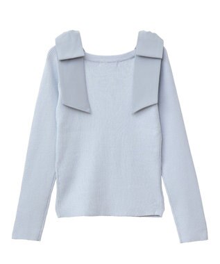 Green Parks ・ｓｗｉｎｇ　ｂｙ　ショルダーリボンプルオーバー Sax