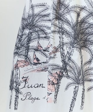 GRACE CONTINENTAL プラージュプリントタックスカート ホワイト