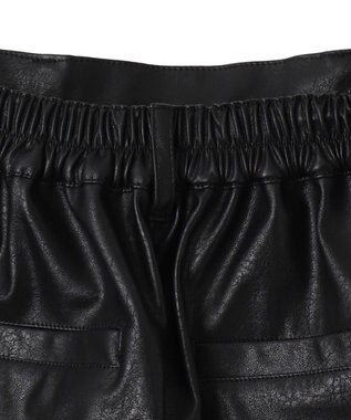 WEGO ヴィンテージライクPUショートパンツ ブラック