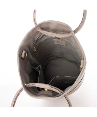 UNBILLION 【テレビ ドラマ着用アイテム】ペルケ perche / 姫路レザー丸手ハンドル2wayバケツバッグ ライトグレー