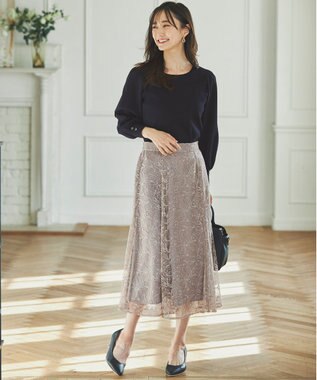 ANY SIS 【洗える】フラワーモイスチャー ニット ダリア