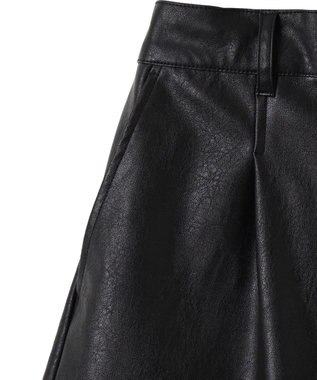 WEGO ヴィンテージライクPUショートパンツ ブラック