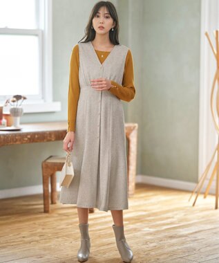 ANY SIS 【23.0~24.5cm】リブポインテッド ブーツ グレージュ