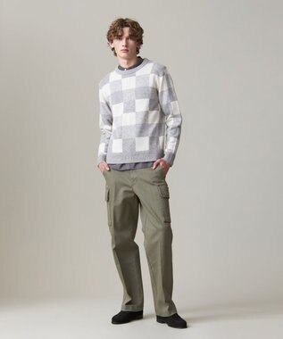 J.PRESS MEN 【Cash Lamb’s Wool】クレイジーパターンニット / クルー ライトグレー系7